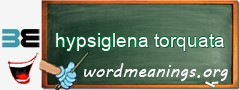 WordMeaning blackboard for hypsiglena torquata